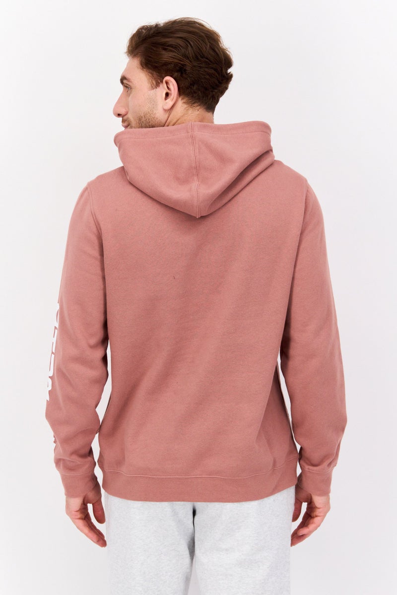 Hurley Men Brand Logo Long Sleeves Hoodies, Dusty Pink - Image 3