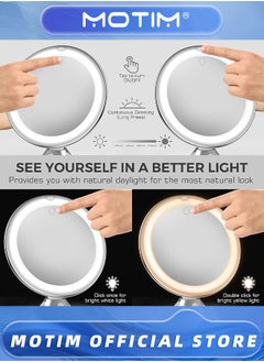 Motim Upgraded 10x Makeup Mirror with Touch Control Magnifying Mirror with Lights for Home, Bathroom and Travel  - Image 4
