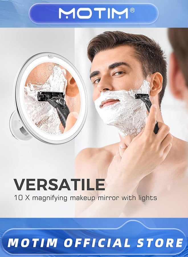 Motim Upgraded 10x Makeup Mirror with Touch Control Magnifying Mirror with Lights for Home, Bathroom and Travel  - Image 5