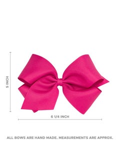 Wee Ones Wee Ones Girls' Satin Bowtie with Twisted Wrap and Whimsy Tails on a WeeStay Hair Clip, King, Pink  - Image 3