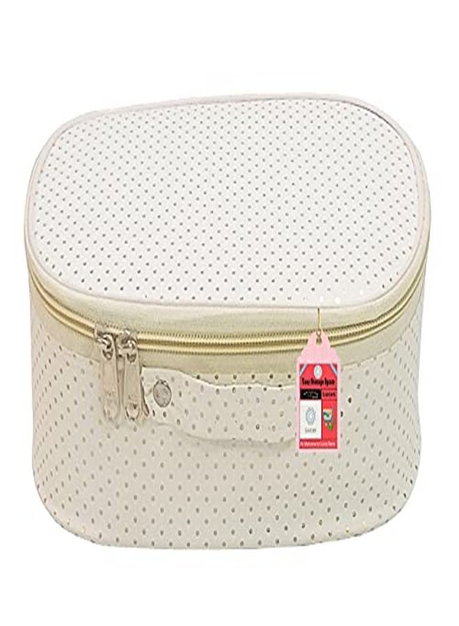 Luces 3 Pc Different Sizes Pouch Fabric Bag Set, Purse Size Makeup Organizer Bag Kit Toiletry Bag Wardrobe Organizer Jewellery Pouch (Cream)  - Image 5