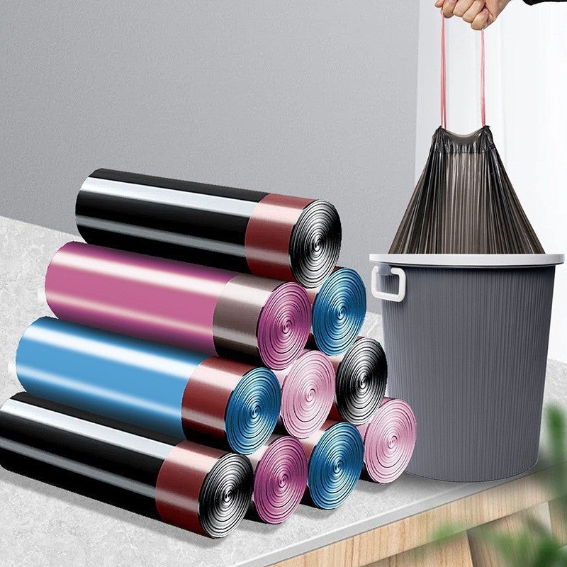 Drawstring Garbage Bag Thickeneded And Enlarged Drawstring Large Roll Plastic Bag Office Kitchen Household Garbage Bag Starting From One Piece - Image 5