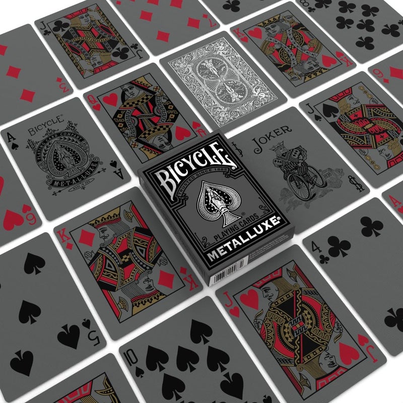 Bicycle Black Metalluxe 3 Pack Bundle â€“ Includes Gold, Silver, and Rose Gold Playing Card Decks - Image 5