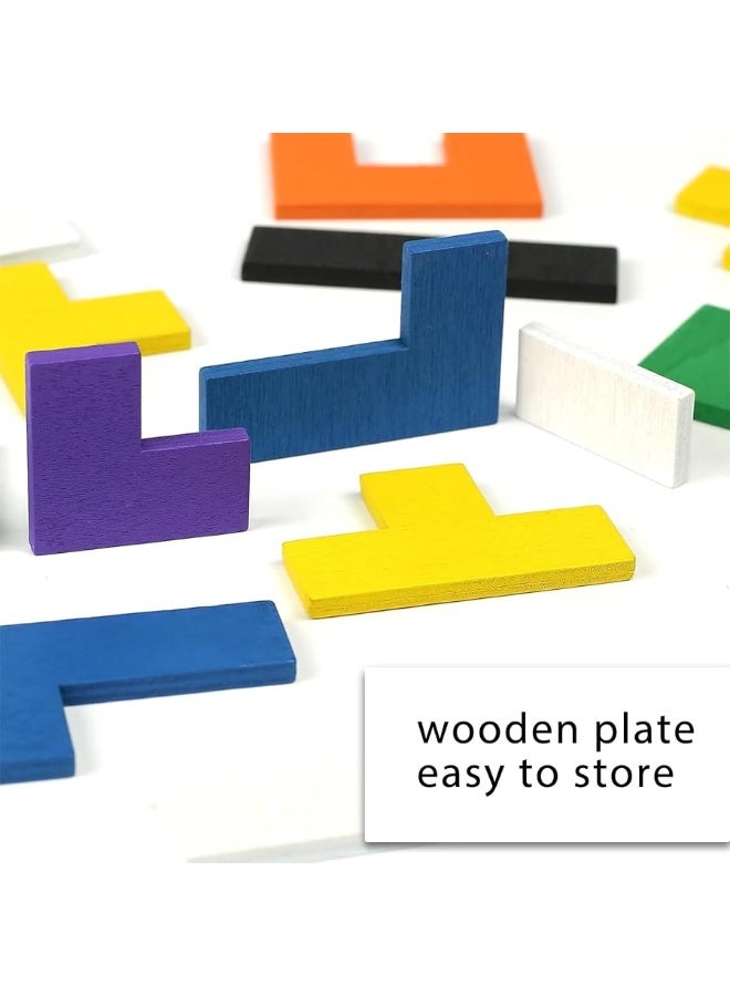 3 otters Wooden Blocks Puzzle 2 Pack Russian Blocks Wooden Jigsaw Puzzles Brain Games Intelligence Toys Puzzles for Kids Ages 46 Montessori Educational Gift for Kids - Image 2