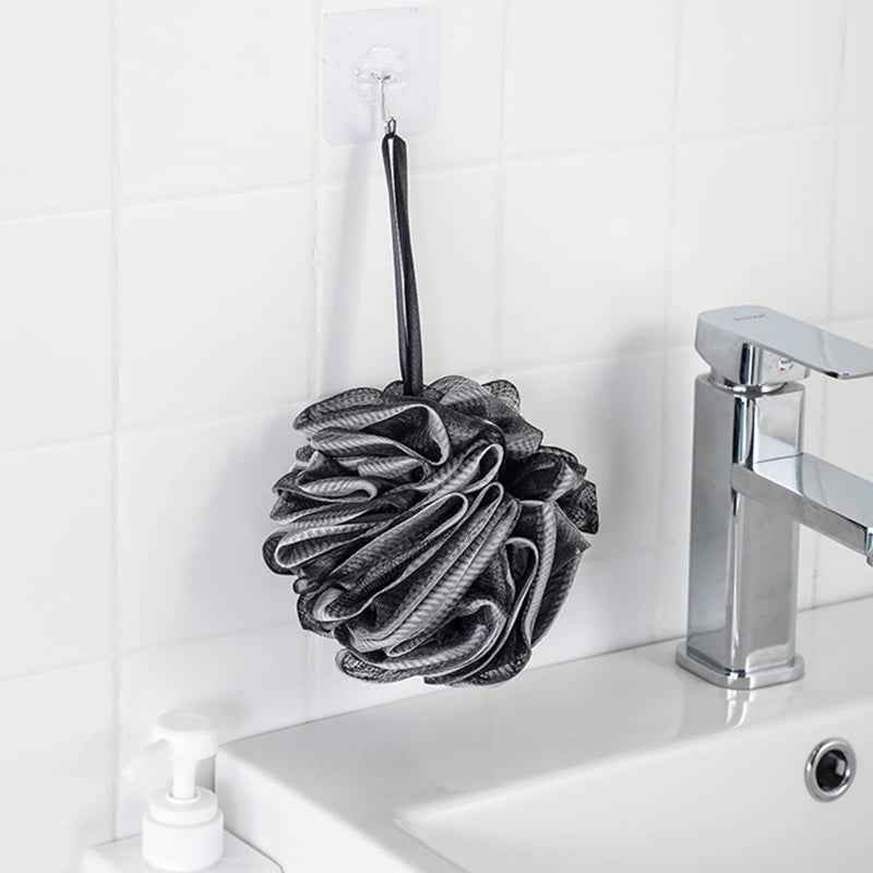 Fu Store Loofah Sponge Shower Loofahs 50g Bath Sponges Mesh Balls 4 Colors Body Scrubber Exfoliator Wash Back Scrubber Bathroom Men Women 4 Pack Scrubbers Cleaning Bathing Accessories, 50g Black - Image 3