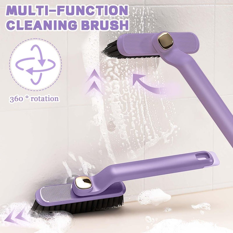 FIMTOWN Multi-Function Bathroom Plastic Cleaning Brush,Tiles Cleaning Brush,Hard Bristle Rotating Crevice Gap Cleaning Brushes for Bathroom,Floor Cleaner Brush (Multicolour) (Pack of 1) - Image 4