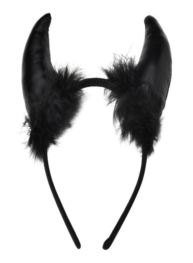 YangQian Devil Halloween Costume Headbands for Women Black Demon Devil Horns Headband Fashion Gothic Headbands for Women's Hair Accessories Headband Punk Scary Halloween Decorative Hair Bands for Girls Cosplay - Image 1