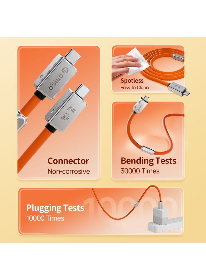 Orico 240W full-function Type-C data cable, dual-head mobile phone charging cable, 8K high-definition screen projection, 40Gbps transmission for lPhone 15/15 Pro/15 Plus/15 Pro Max, MacBook Pro, Samsung Galaxy S22/S10, Pixel, LG - Image 5