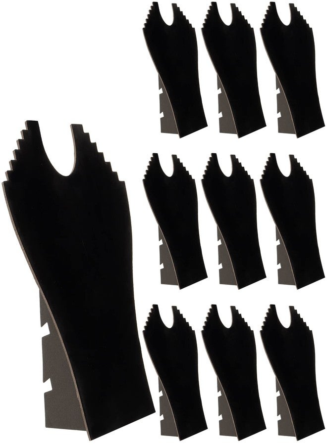 MOUYAT 10 Pack Black Necklace Display, 9.6 x 9.2 Inch Velvet Necklace Display Holder with Reinforced Bracket, Necklace Display Stands For Selling, Jewelry Organization - Image 1