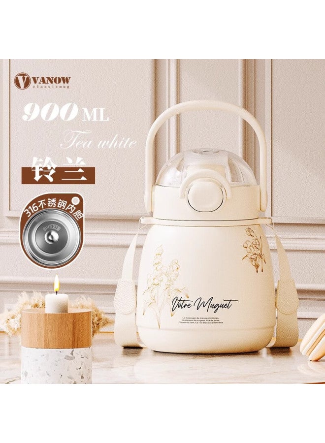 Vanow Insulated Mug, Large Capacity, 316 Stainless Steel, For Women And Students Model, Children's Straw Cup, Wide-body Bottle - Image 1