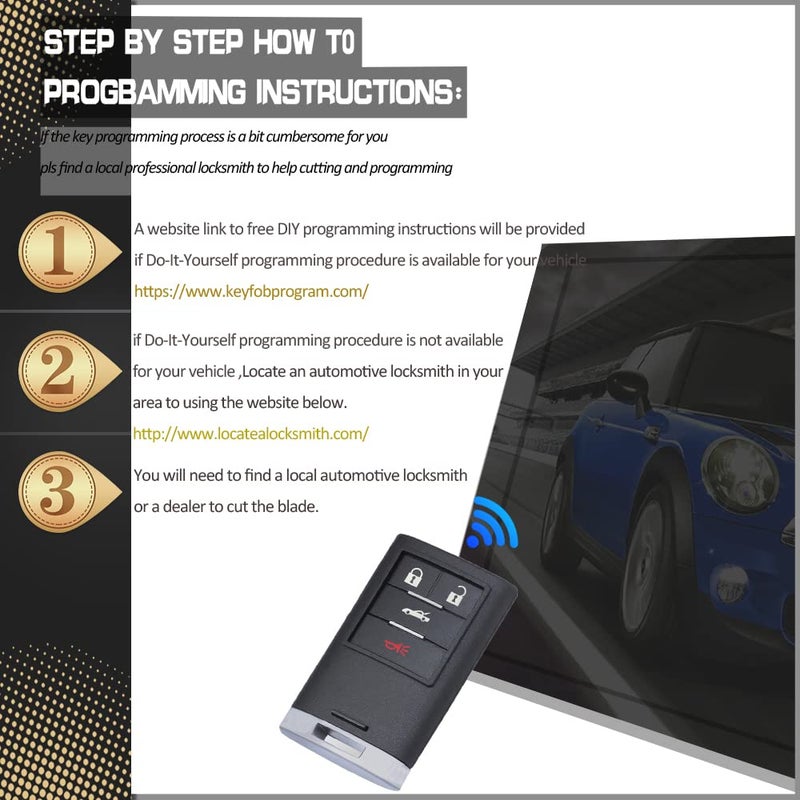 Keyecu Smart Key Fob Replacement 4 Button for Chevrolet Corvette 2008-2013,FCC ID M3N5WY7777A,P/N:25926479 25926480 - Image 5