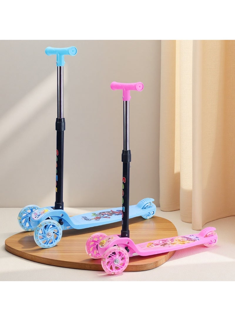 إيزي فيتشور سكوتر سهل المستقبل للأطفال من عمر 3 إلى 8 سنوات بإطار قابل للطي، ومقود قابل للتعديل، وعجلات LED PU، وفرامل خلفية. - Image 5