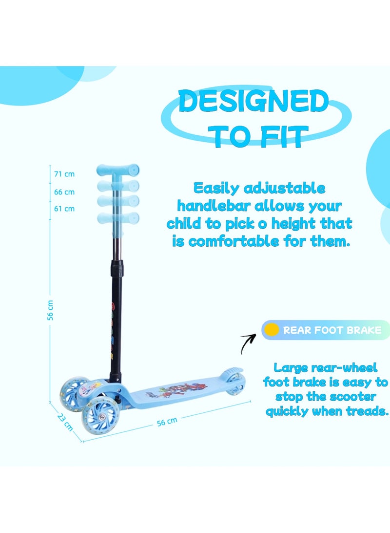 إيزي فيتشور سكوتر سهل المستقبل للأطفال من عمر 3 إلى 8 سنوات بإطار قابل للطي، ومقود قابل للتعديل، وعجلات LED PU، وفرامل خلفية. - Image 3
