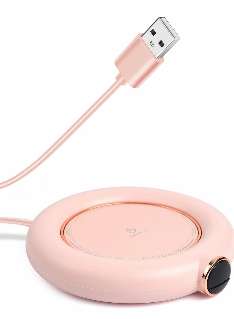 Excefore Coffee Mug Warmer, Electric Warmer for Desk with Automatic Temperature Control Heating Coffee, Beverage, Milk, Tea and Hot Chocolate(Pink) - Image 1