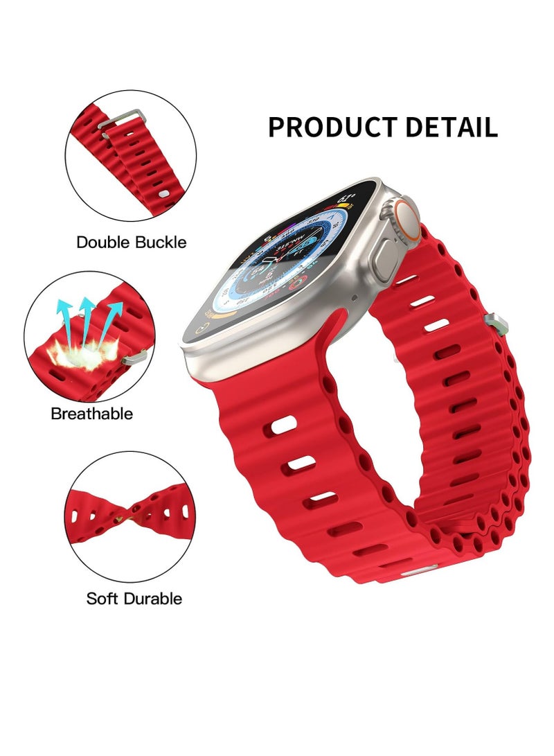 "Luxury T-Buckle Silicone Band for Ultra 1/2 – Breathable Sports Watch Band Compatible with 49mm, 45mm, 44mm, 42mm iWatch Series Ultra/Ultra2/9/8/7/6/5/4/3/2/1" - Image 3