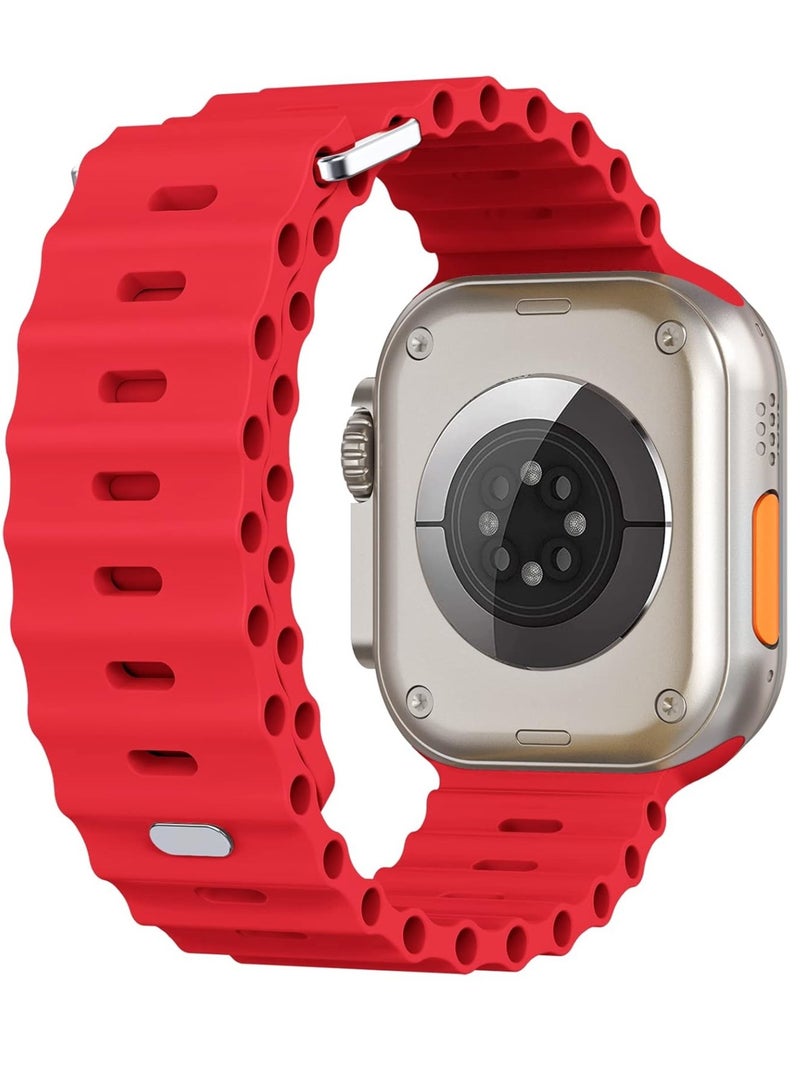 "Luxury T-Buckle Silicone Band for Ultra 1/2 – Breathable Sports Watch Band Compatible with 49mm, 45mm, 44mm, 42mm iWatch Series Ultra/Ultra2/9/8/7/6/5/4/3/2/1" - Image 2