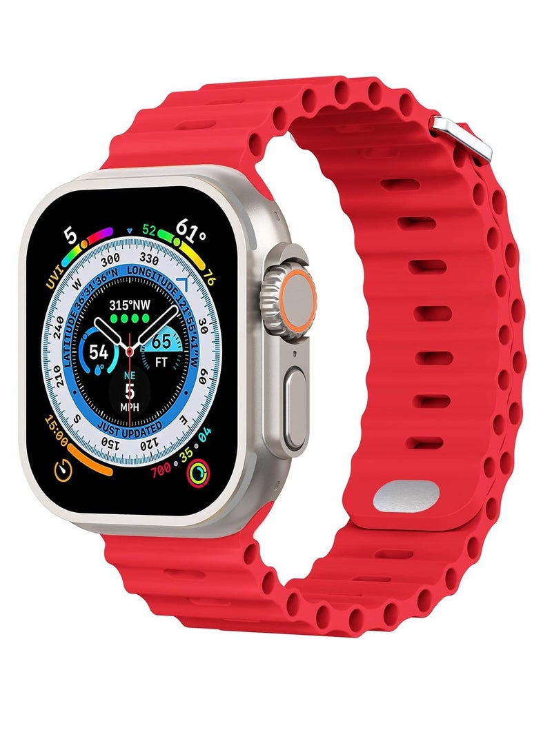 "Luxury T-Buckle Silicone Band for Ultra 1/2 – Breathable Sports Watch Band Compatible with 49mm, 45mm, 44mm, 42mm iWatch Series Ultra/Ultra2/9/8/7/6/5/4/3/2/1" - Image 1