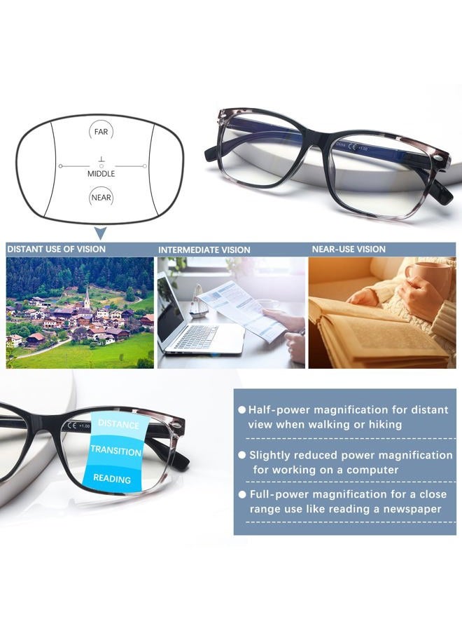 CLASAGA Progressive Multifocus Reading Glasses for Women, Pattern Print Blue Light Block Stylish Ladies Computer Readers (pattern design-6, 1.0, x) - Image 4