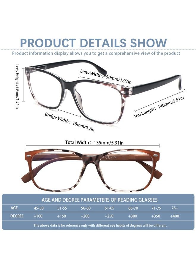 CLASAGA Progressive Multifocus Reading Glasses for Women, Pattern Print Blue Light Block Stylish Ladies Computer Readers (pattern design-6, 1.0, x) - Image 2