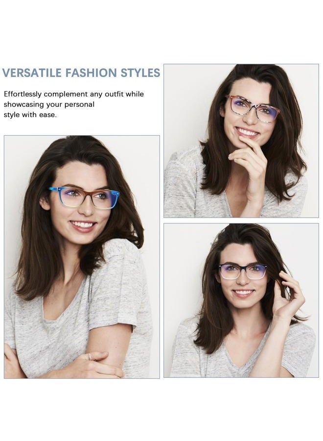 CLASAGA Progressive Multifocus Reading Glasses for Women, Pattern Print Blue Light Block Stylish Ladies Computer Readers (pattern design-6, 1.0, x) - Image 3