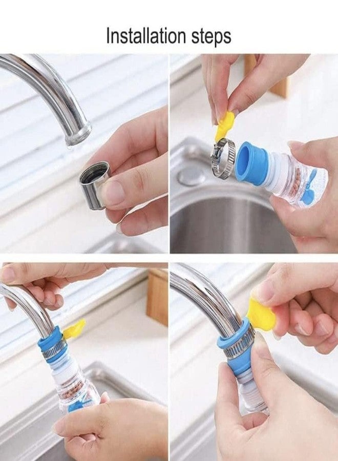 QEXLE Kitchen Tap Extension Flexible Anti Splash Water Saving Movable Sink Faucet Expandable Water Tap Filter Shower Head Rotatable Nozzle Adapter Tap Extender Kitchen Sink (PACK OF 3) - Image 2