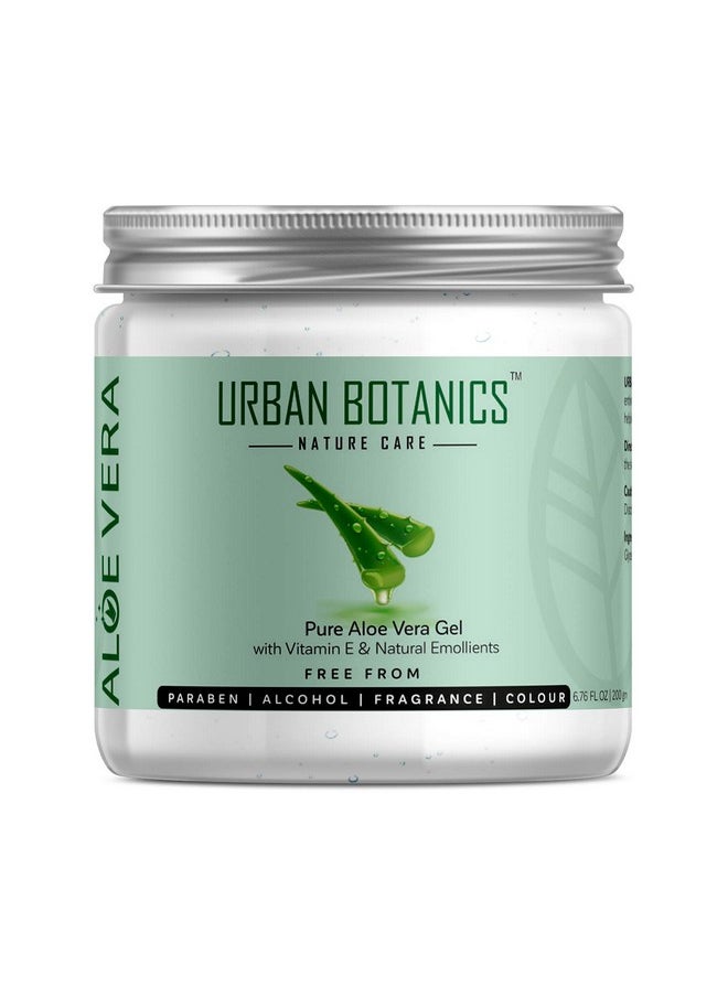 UrbanBotanics ® Pure Aloe Vera Skin/Hair Gel With Vitamin E & Natural Emollients (Paraben Free), 200G  - Image 1