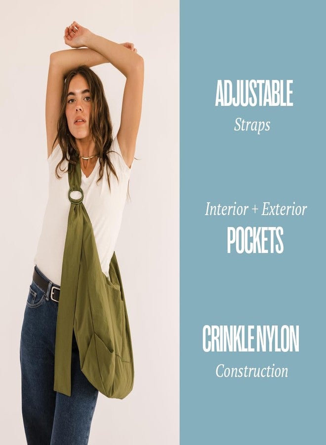 Thread Wallets Slouchy Bag for Women & Men - Crescent Sling Bag with Adjustable Strap and Zip Pocket, Unstructured & Foldable, Bubblegum, Small, Casual - Image 2