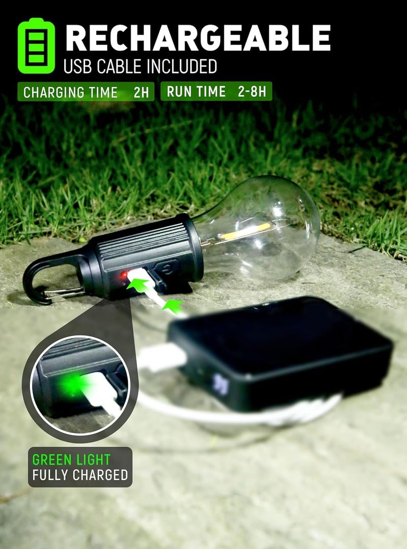 kunya KUNYA Portable Rechargeable Camping Hanging Bulb with 3 Modes Tent Lamp Decorative Tent Lamp for Camping Hiking Backpacking Emergency Outage Batteries not Included  - Image 4