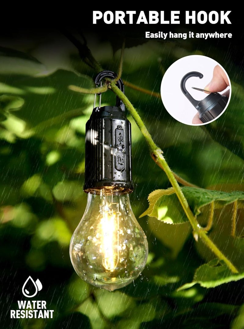 kunya KUNYA Portable Rechargeable Camping Hanging Bulb with 3 Modes Tent Lamp Decorative Tent Lamp for Camping Hiking Backpacking Emergency Outage Batteries not Included  - Image 3