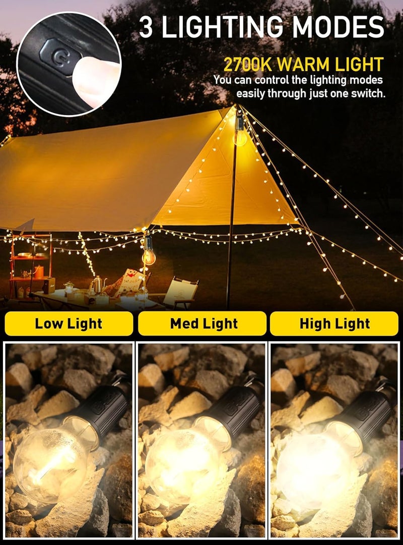 kunya KUNYA Portable Rechargeable Camping Hanging Bulb with 3 Modes Tent Lamp Decorative Tent Lamp for Camping Hiking Backpacking Emergency Outage Batteries not Included  - Image 2