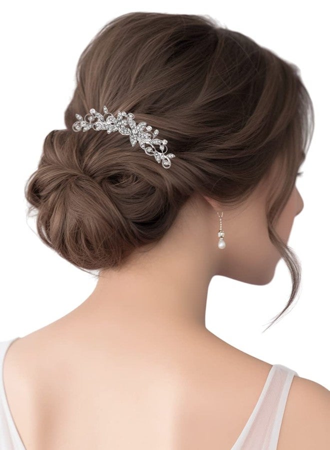SAMKY Bridal Bridesmaid Flower Girl Rhinestones Prom Wedding Tiara Comb T1045 - Image 1