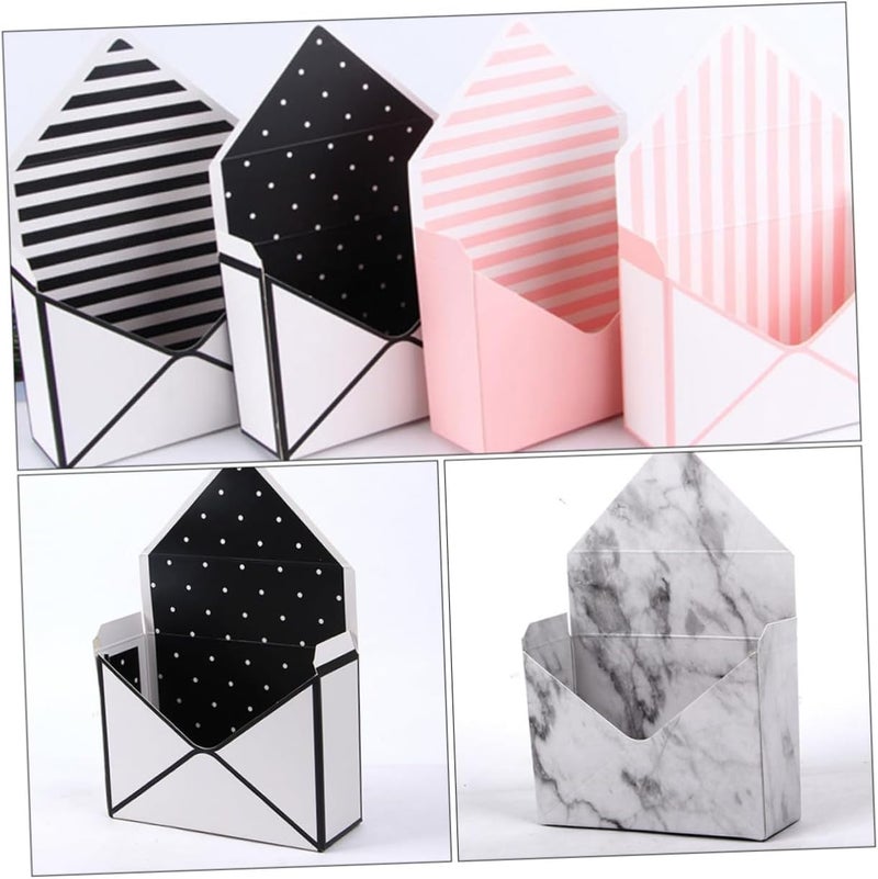 NULYLU 5pcs Envelope Flower Boxes Paperboard Bouquet Wrapping Boxes Mixed Styles Floral Packaging for Flower Shop Display and Present Storage Style - Image 3