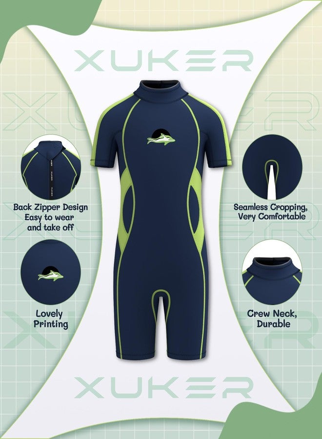 XUKER Kids Wetsuit for Boys Girls Toddlers 3mm Shorty Wet Suit Neoprene Back Zip Thermal Wetsuits for Teens Scuba Dive Swimming Boating Snorkeling - Image 3