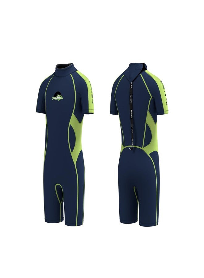 XUKER Kids Wetsuit for Boys Girls Toddlers 3mm Shorty Wet Suit Neoprene Back Zip Thermal Wetsuits for Teens Scuba Dive Swimming Boating Snorkeling - Image 1