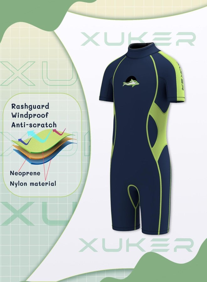 XUKER Kids Wetsuit for Boys Girls Toddlers 3mm Shorty Wet Suit Neoprene Back Zip Thermal Wetsuits for Teens Scuba Dive Swimming Boating Snorkeling - Image 4