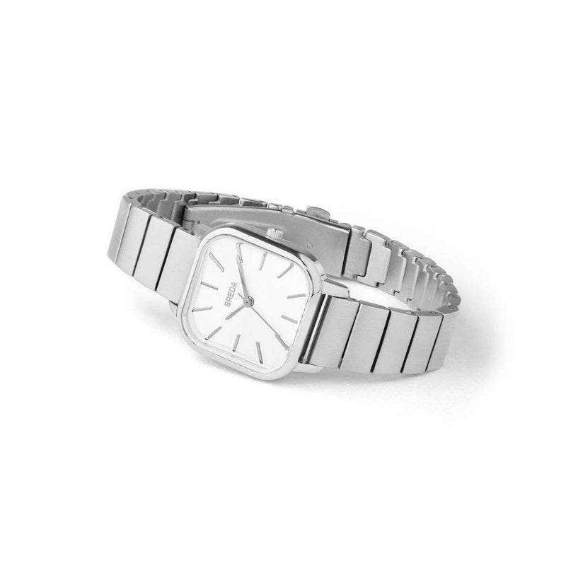 Breda Esther 1735c Square Silver Wrist Watch with Stainless Steel Bracelet, 26mm - Image 2