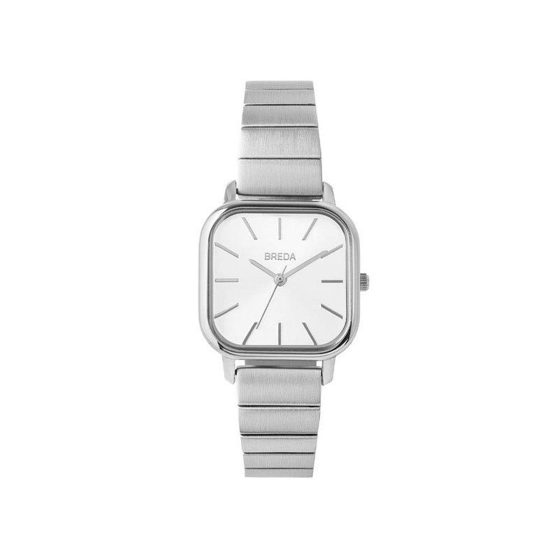 Breda Esther 1735c Square Silver Wrist Watch with Stainless Steel Bracelet, 26mm - Image 1