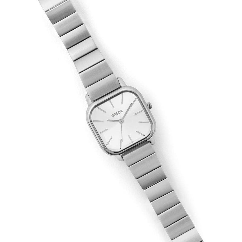 Breda Esther 1735c Square Silver Wrist Watch with Stainless Steel Bracelet, 26mm - Image 3