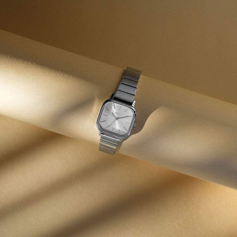 Breda Esther 1735c Square Silver Wrist Watch with Stainless Steel Bracelet, 26mm - Image 4