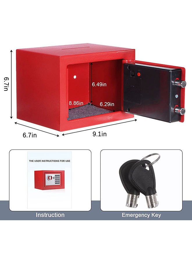 Arabest Security Safe - Digital Safe Electronic Steel Lock Box with Keypad to Protect Money, Jewelry, Passports for Home, Business or Travel Red  - Image 2