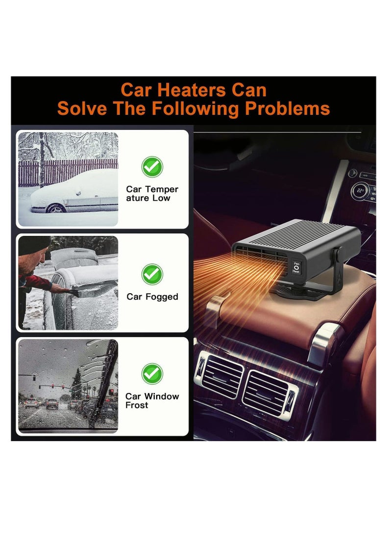 SYOSI 12V Heater Fa Portable Car Heating Fan Window Defroster Demister Air Purifier Hot Golf Cart Truck Camping That Plugs Into Cigarette Lighter  - Image 3