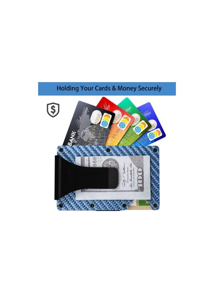Card Guard Fubq RFID Carbon Fiber Wallets Minimalist Aluminum Metal Money Clip Wallet - Image 2
