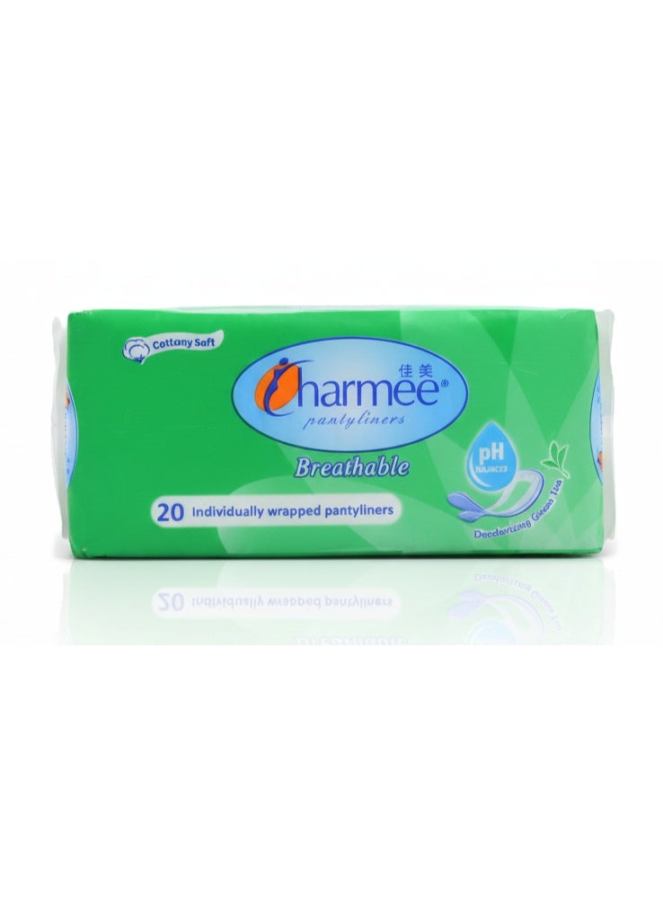 شارمي فوط صحية نسائية برائحة الشاي الأخضر، قابلة للتنفس، 20 قطعة - Image 1