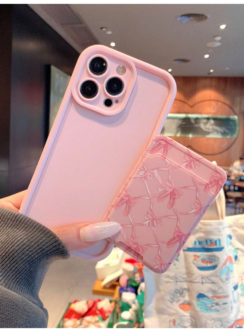 iPhone 16 Pro Max Case Pink with Back Pocket and Bow Design - Image 5