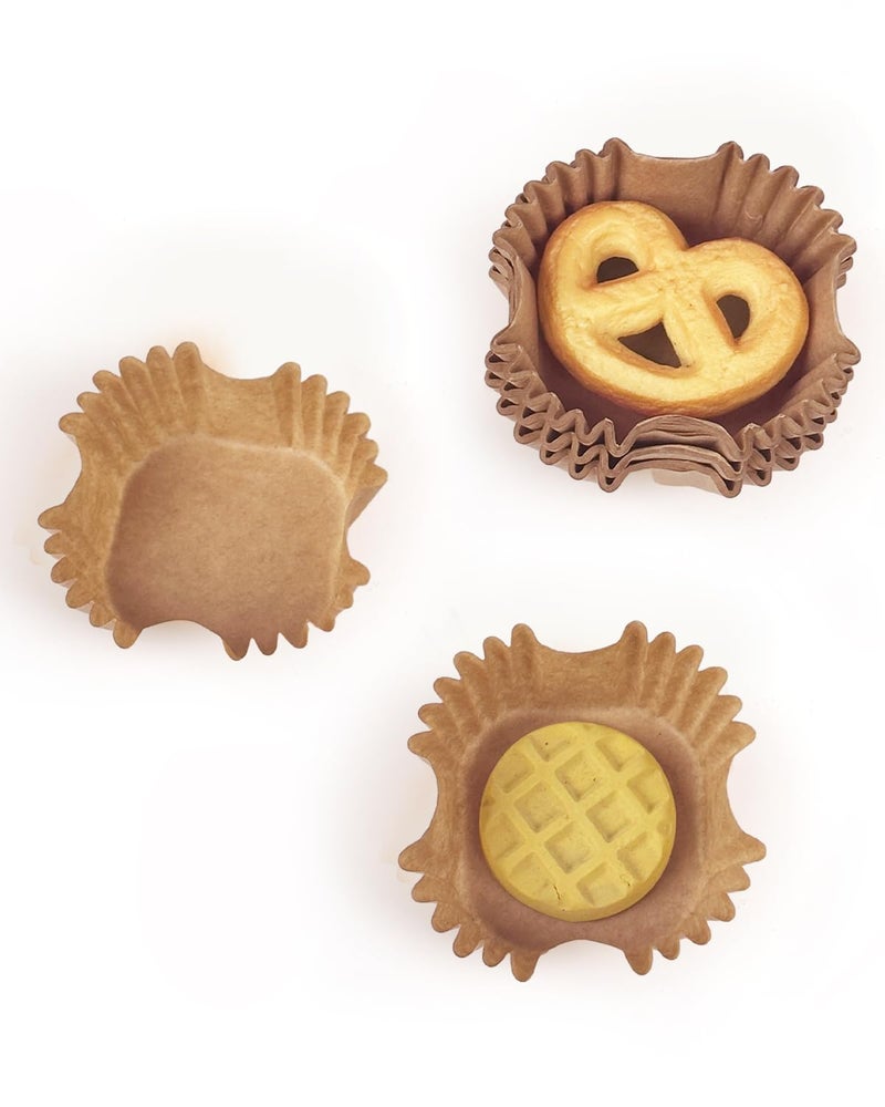 qiqee 500pcs Natural Square Cupcake Liners Muffin Linner No Smell, Food Grade Brown Baking Cupsï¼ˆStandard Sizeï¼‰ - Image 3