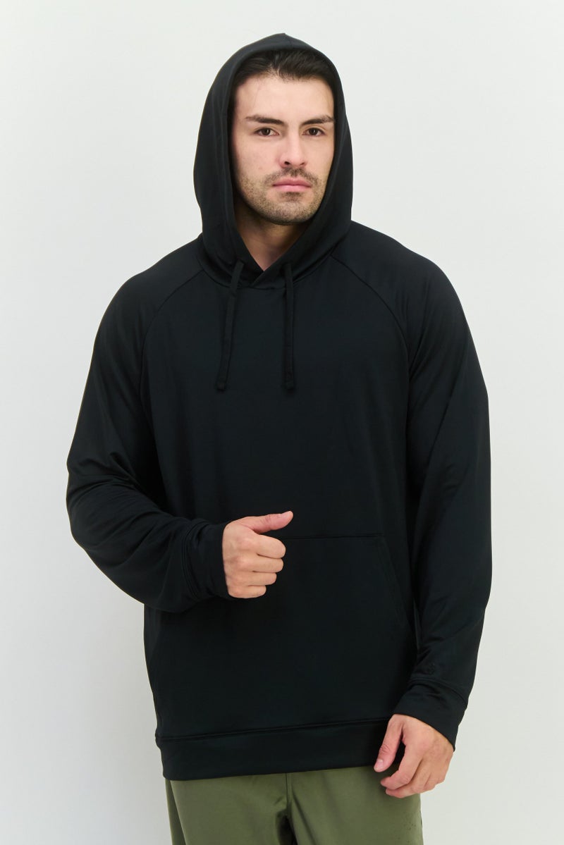 Gaiam Men Slim Fit Long Sleeve Training Hoodies, Black - Image 1