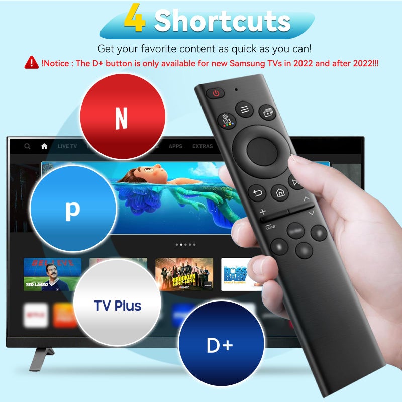 Replacement Remote for Samsung Smart TV – Universal Control for Frame, QLED, Neo QLED, OLED, UHD 4K/8K, Q60 Q70 Q80 AU8000 BU8000 CU8000 – BN59-01385A/BN59-01385B with Netflix & Prime Buttons - Image 4