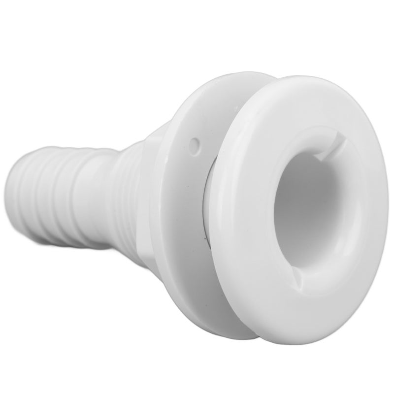 Thru Hull Fitting: White ABS Plastic, Impact Resistant - Easy Installation, Boat Accessory for Onboard Marine Plumbing Systems - Image 2