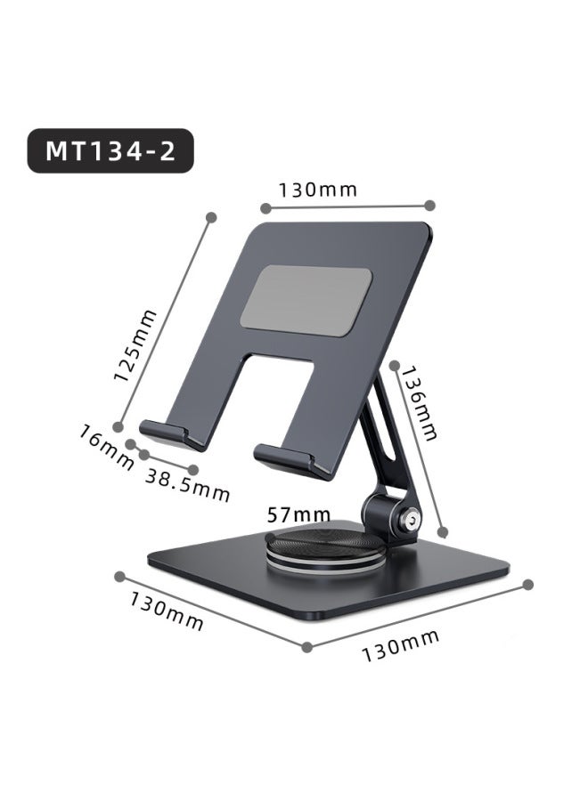 Tablet Stand 360 ° Rotating Desktop Metal Folding Mobile Phone Stand For IPad Cross-border-Color:Grey -360 ° Rotation * Carbon Steel Alloy-Applicable Dimensions:4-13 Inches - Image 1