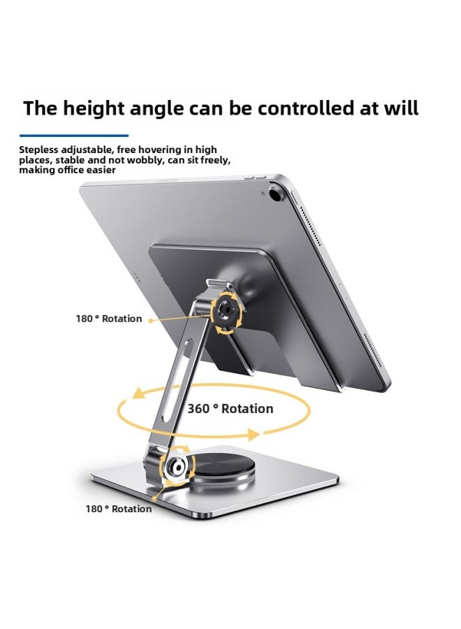 Tablet Stand 360 ° Rotating Desktop Metal Folding Mobile Phone Stand For IPad Cross-border-Color:Grey -360 ° Rotation * Carbon Steel Alloy-Applicable Dimensions:4-13 Inches - Image 5